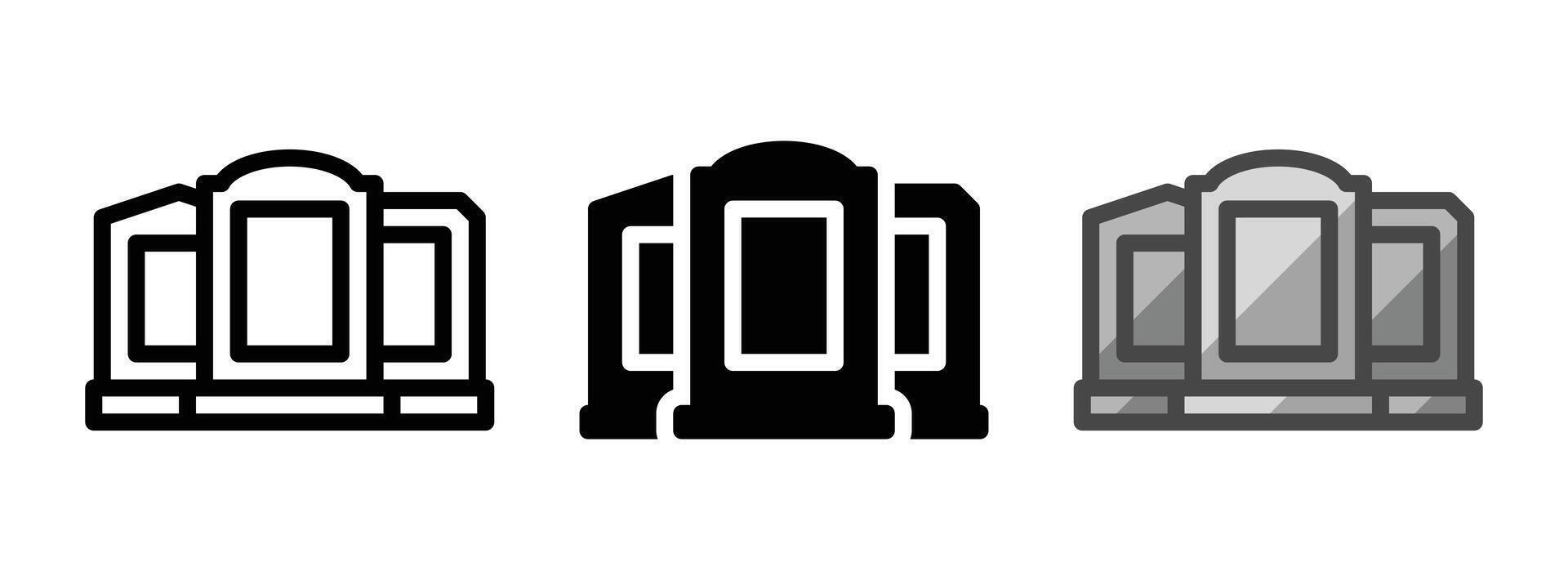 Multipurpose Cemetery Icon in Outline, Glyph, Filled Outline Style vector