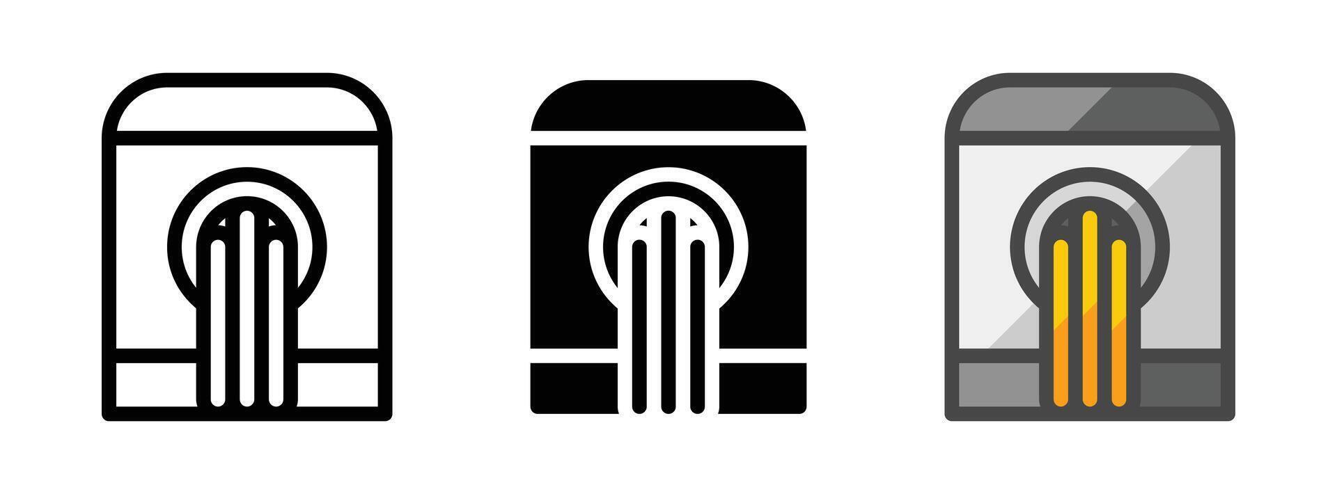 Multipurpose Electric Pasta Maker Icon in Outline, Glyph, Filled Outline Style vector