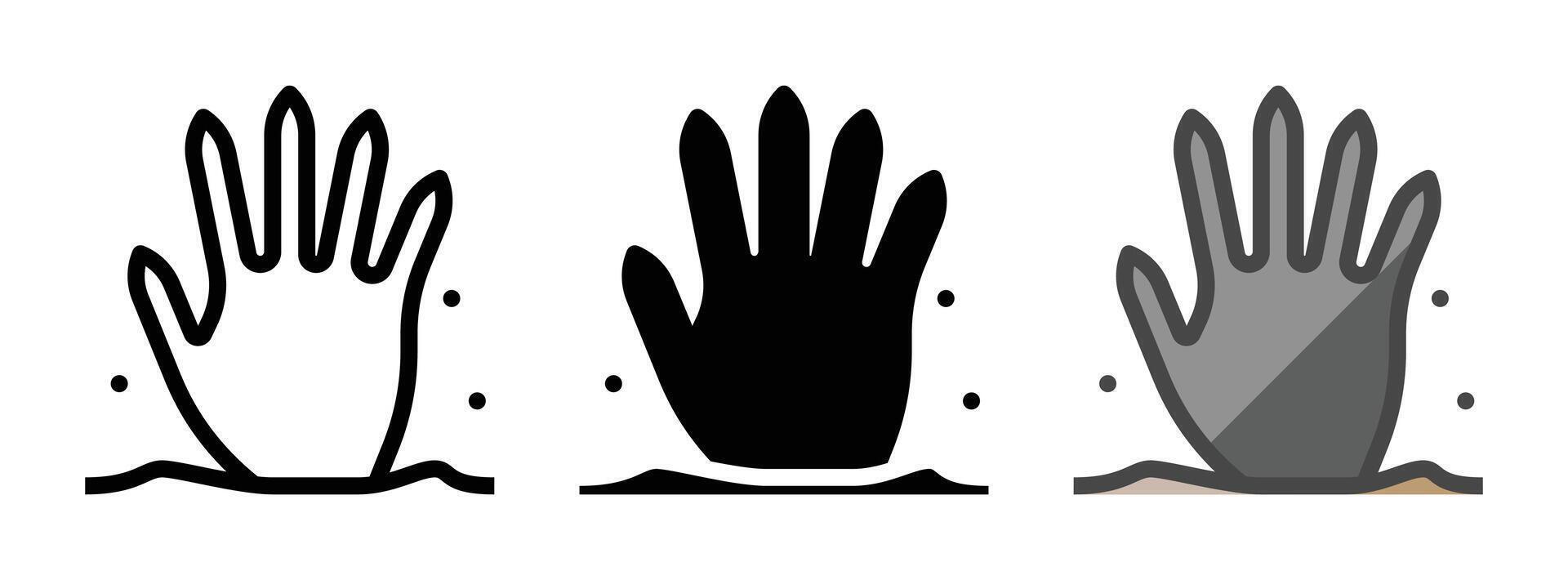 Multipurpose Hand Icon in Outline, Glyph, Filled Outline Style vector