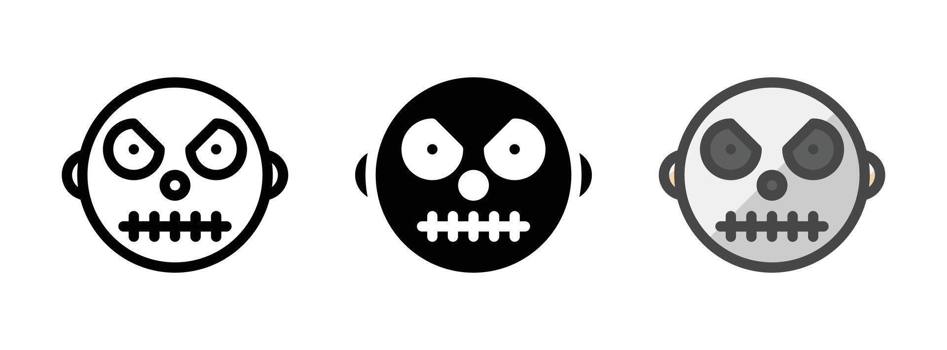 Multipurpose Face Paint Icon in Outline, Glyph, Filled Outline Style vector