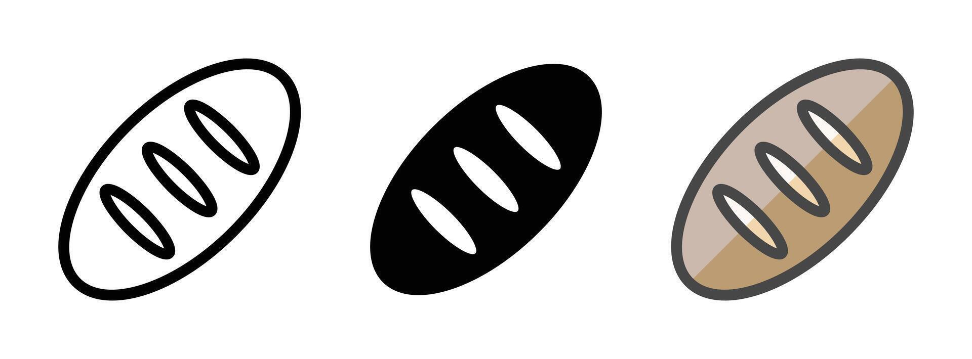 Multipurpose Bread Icon in Outline, Glyph, Filled Outline Style vector