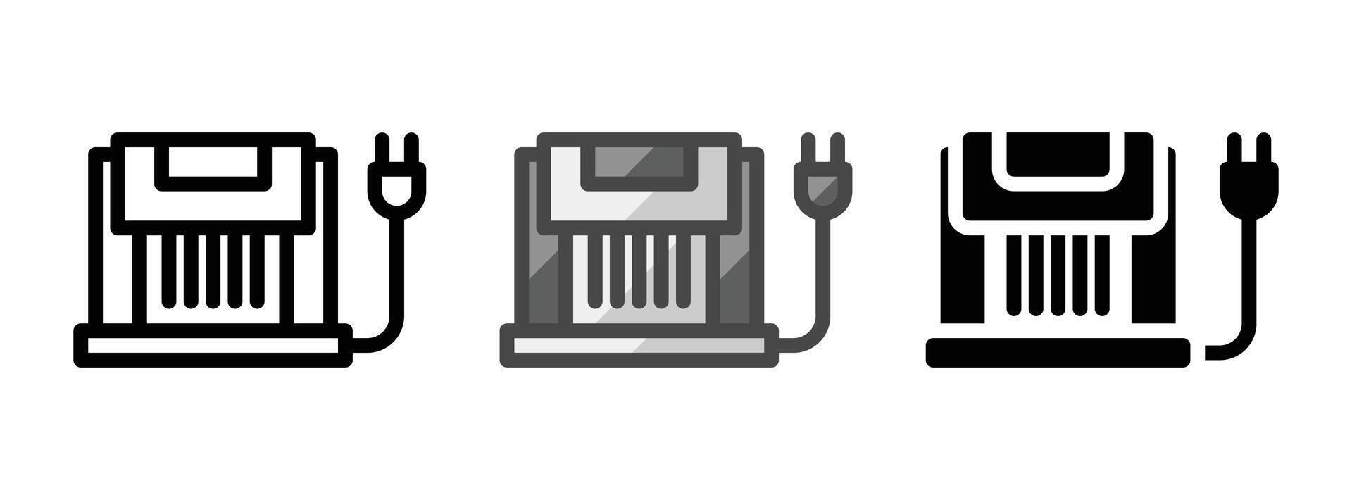 Multipurpose Electric Noodle Maker Icon in Outline, Glyph, Filled Outline Style vector