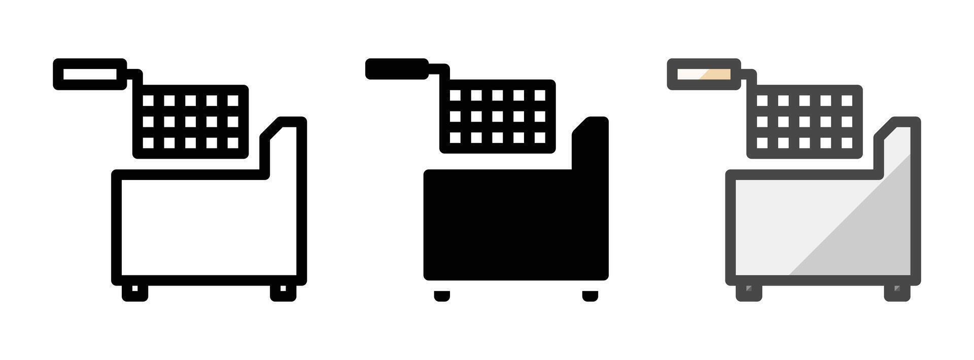 Multipurpose Fryer Icon in Outline, Glyph, Filled Outline Style vector