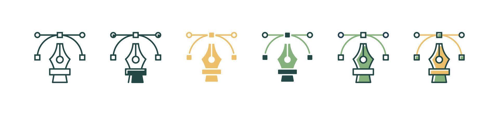 pen tool curve outline icon pointer drawing anchor symbol illustration create new creative drawing design for web and app signs vector