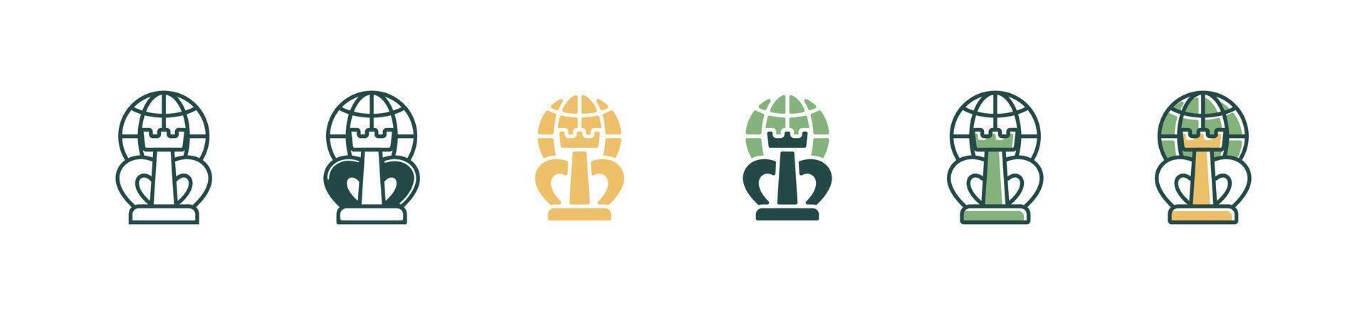 king chess business strategy planning icon global marketing problem solving symbol illustration creative tactic decision template for web and app vector