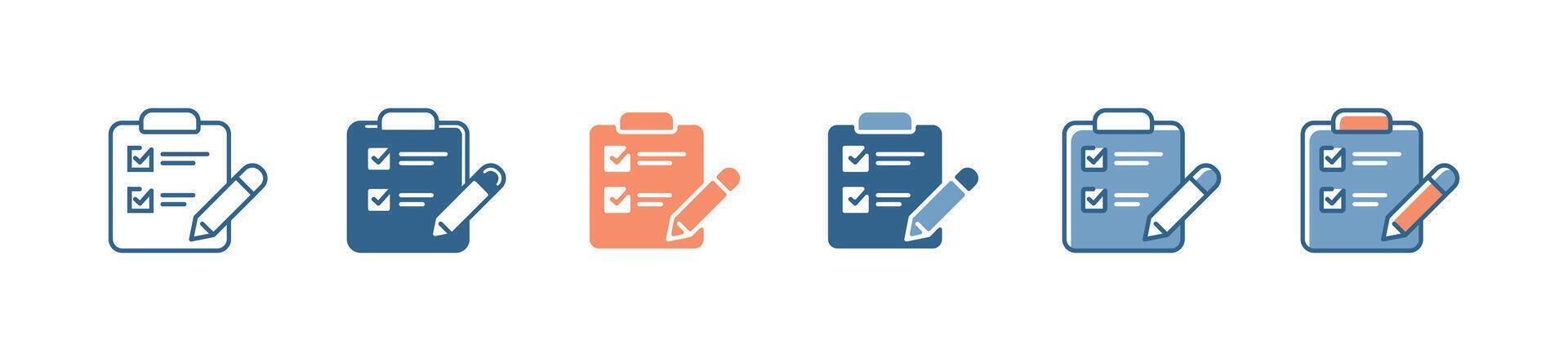 clipboard task list with pencil icon business to do list progress management checkmark symbol illustration vector