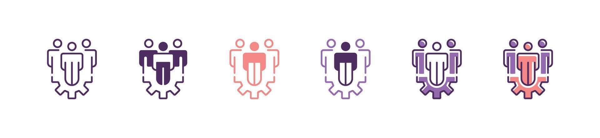 team organization manage gear icon human resource business management symbol illustration vector