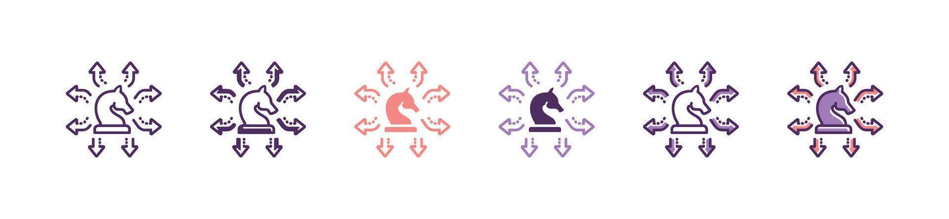 knight strategy decision business action icon solution move act based analysis implementation symbol illustration roadmap planning option design vector
