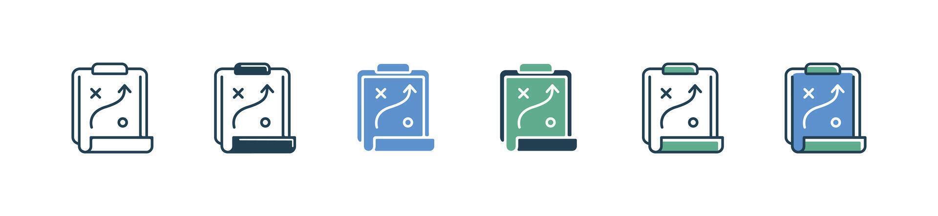 clipboard strategy plan icon . simple mission teamwork success marketing solution symbol illustration vector