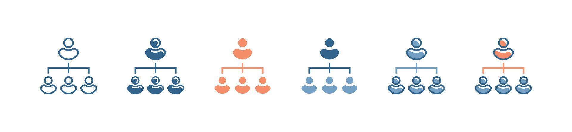 organization management icon . structure hierarchy diagram team people chart symbol illustration design vector
