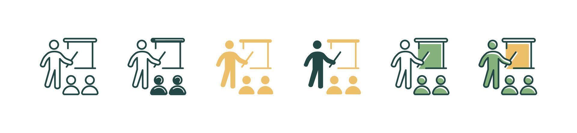 workshop training icon coaching human resource development signs seminar skills education symbol illustration vector