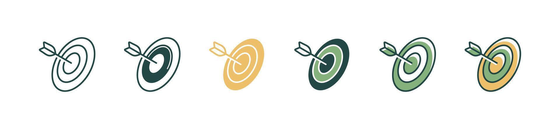 archery target center arrow goal icon business challenge bullseye success objective strategy marketing symbol illustration vector
