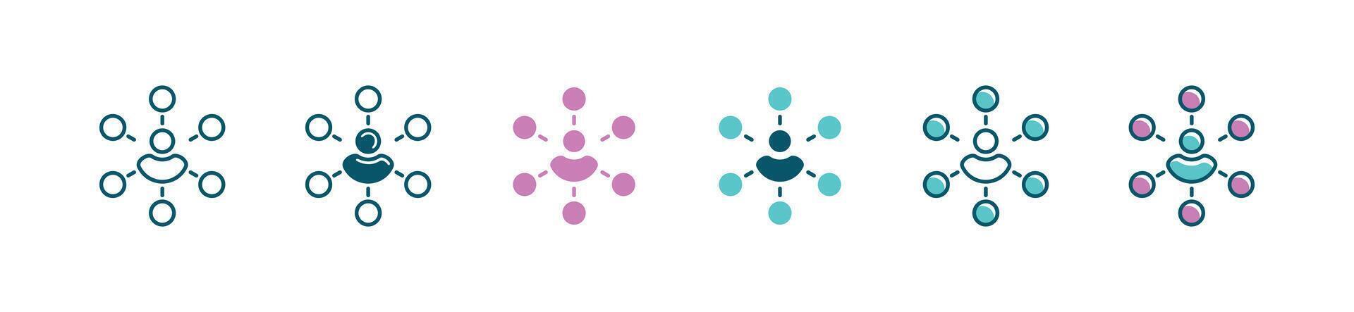 network organization management icon team connection with circle symbol illustration design vector