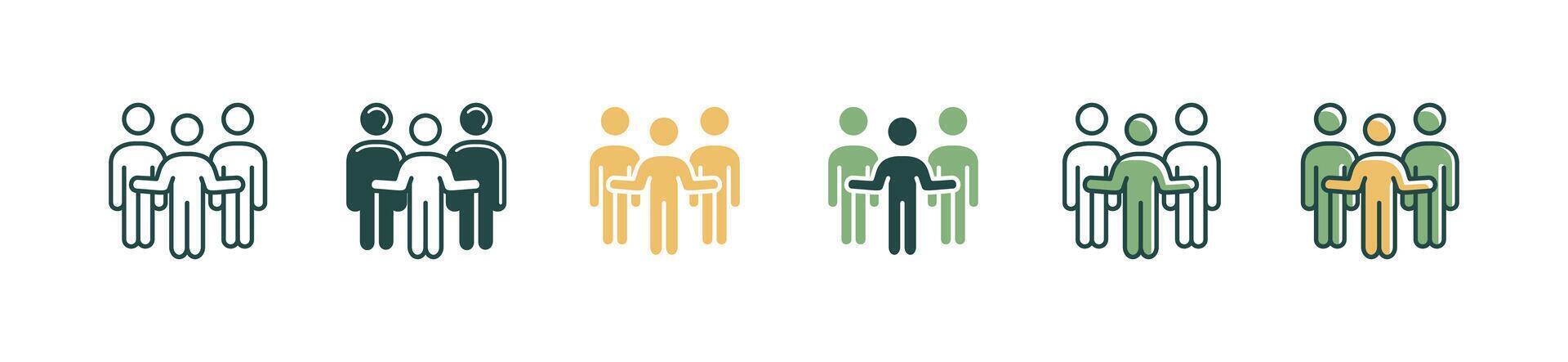 group of human resource business management icon leadership teamwork success culture social partnership symbol illustration vector