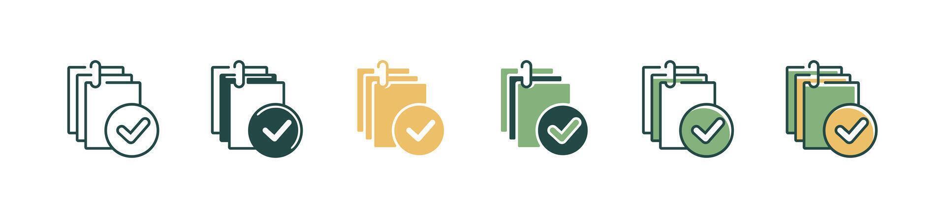 task list document approved with checkmark icon complete work checklist clipboard symbol illustration for web and app vector