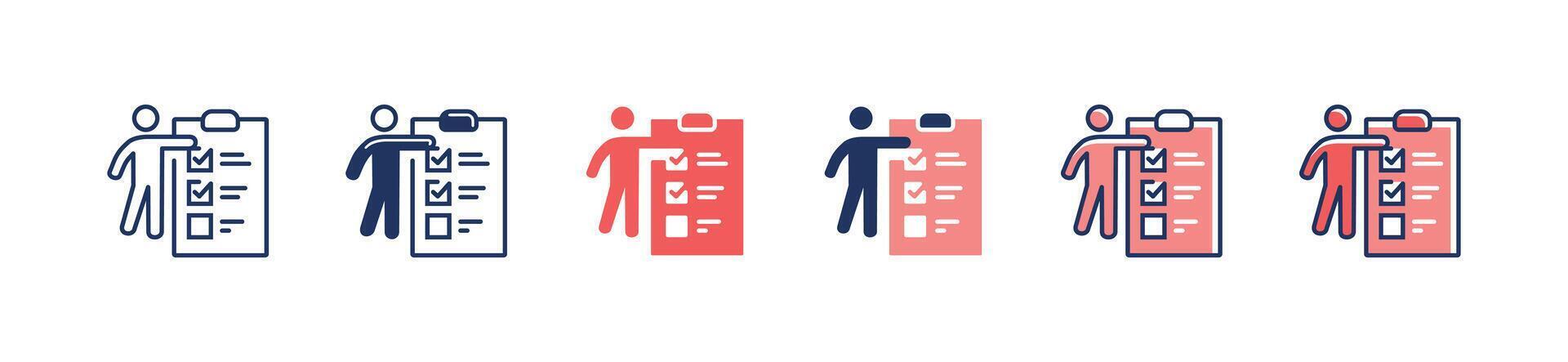 clipboard task list document icon with checkmark business plan checklist assessment progress signs illustration for web and app vector