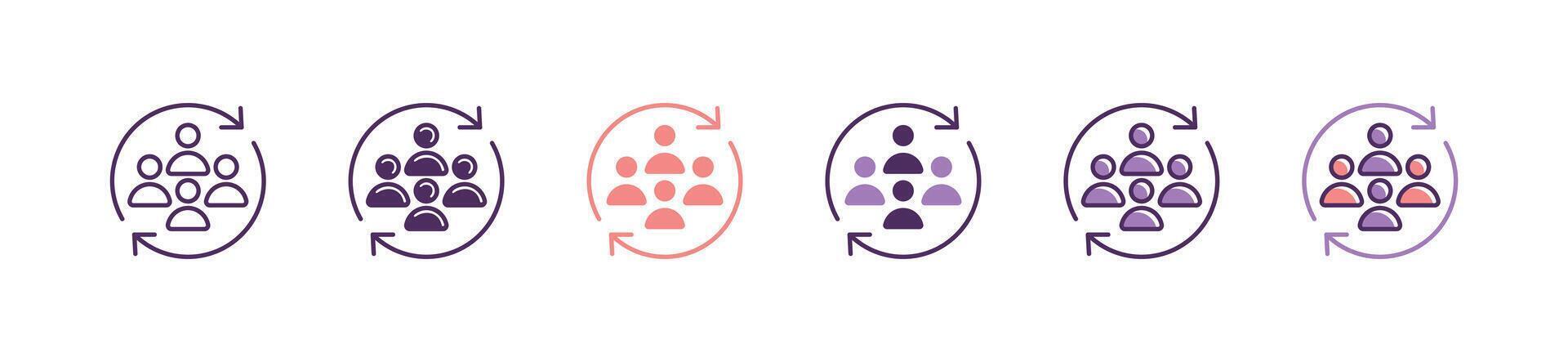 human resource team icon teamwork cycle collaboration business partnership organization symbol illustration vector