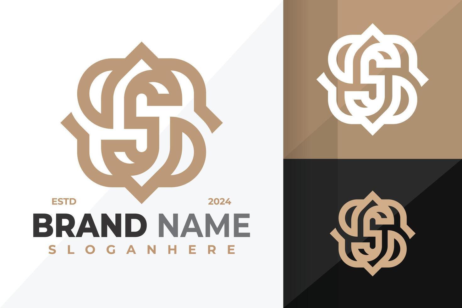 Letter SS Ornamental Logo design symbol icon illustration vector