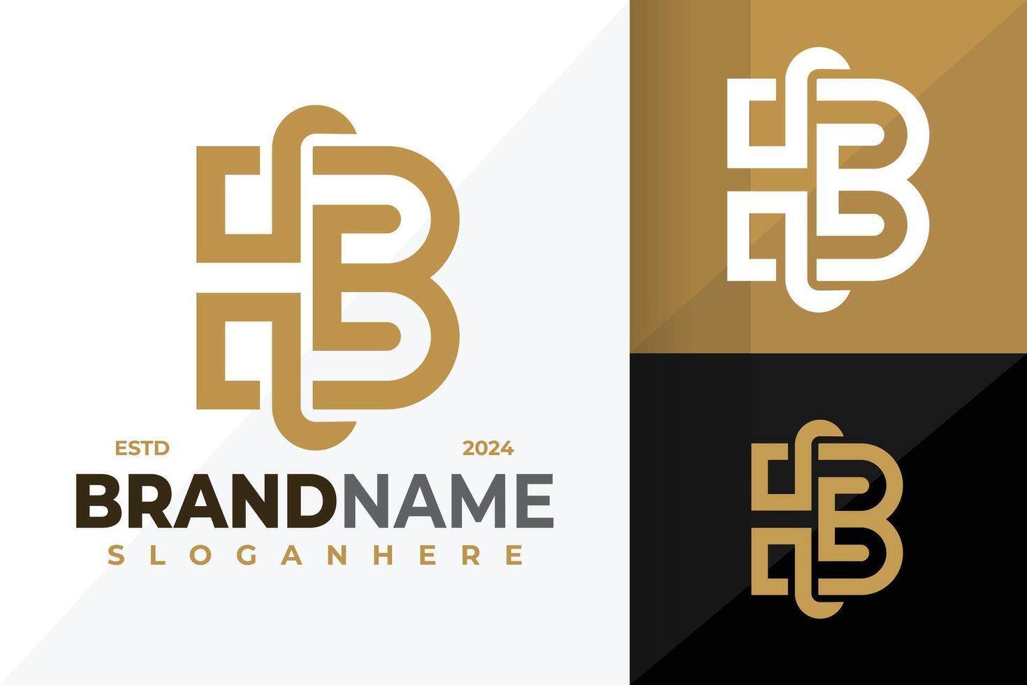 Letter B Monogram Logo design symbol icon illustration vector