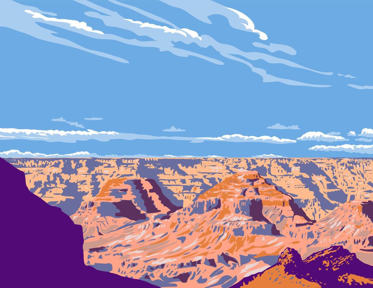 South Rim of Grand Canyon National Park Arizona WPA Poster Art vector