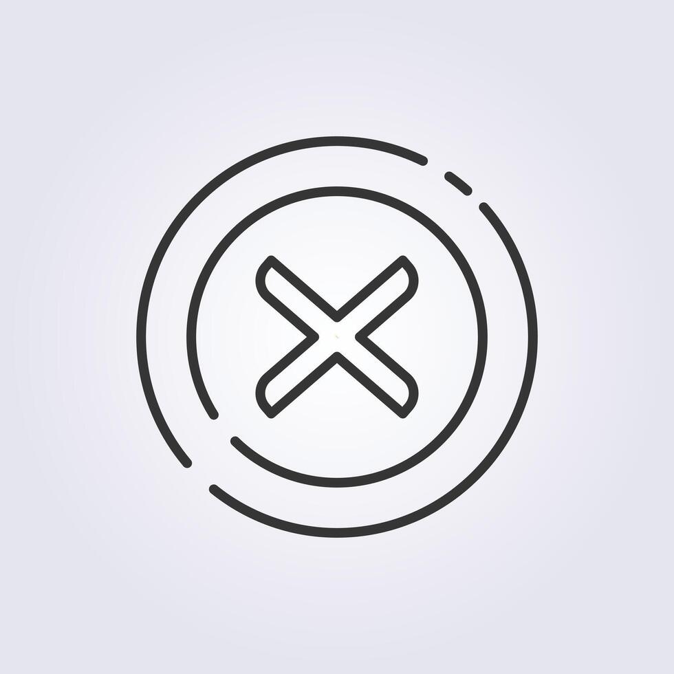 line art cross checklist flat icon illustration design vector