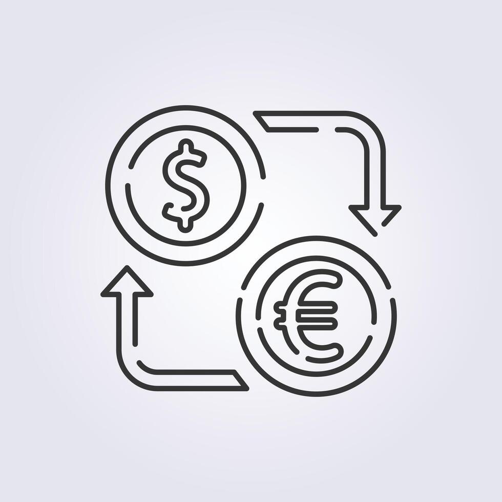 line art money exchange icon symbol illustration design vector