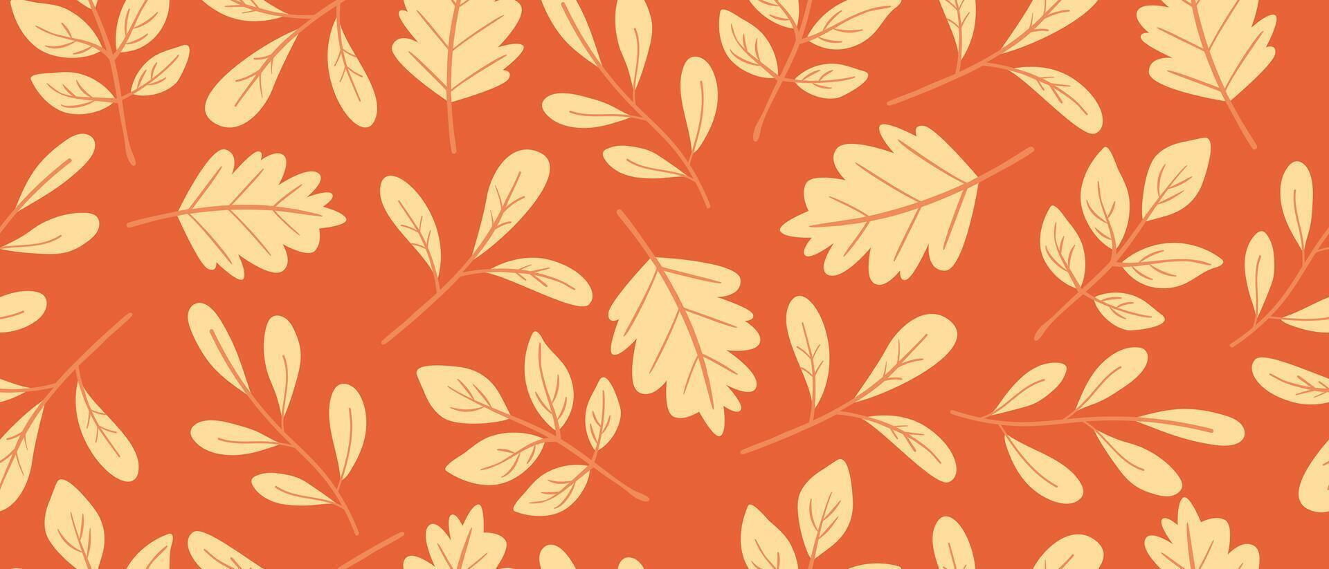 Autumn leaves, seamless autumn pattern. vector