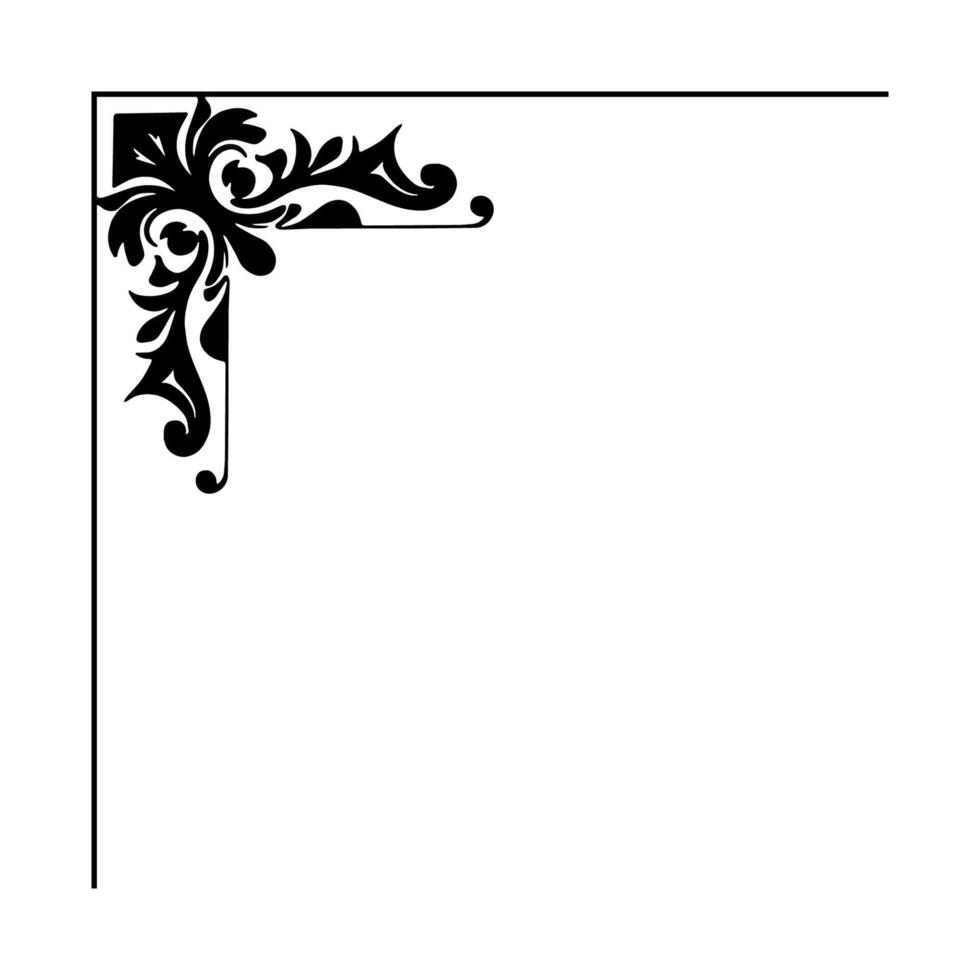 decorative antique ornament with black color and white background vector