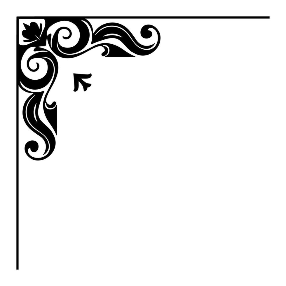decorative antique ornament with black color and white background vector