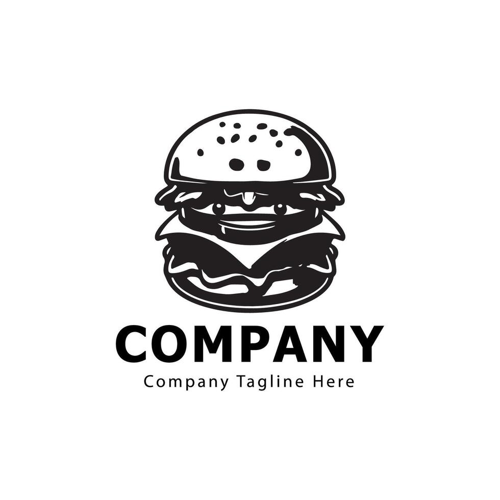 burger logo on white background vector