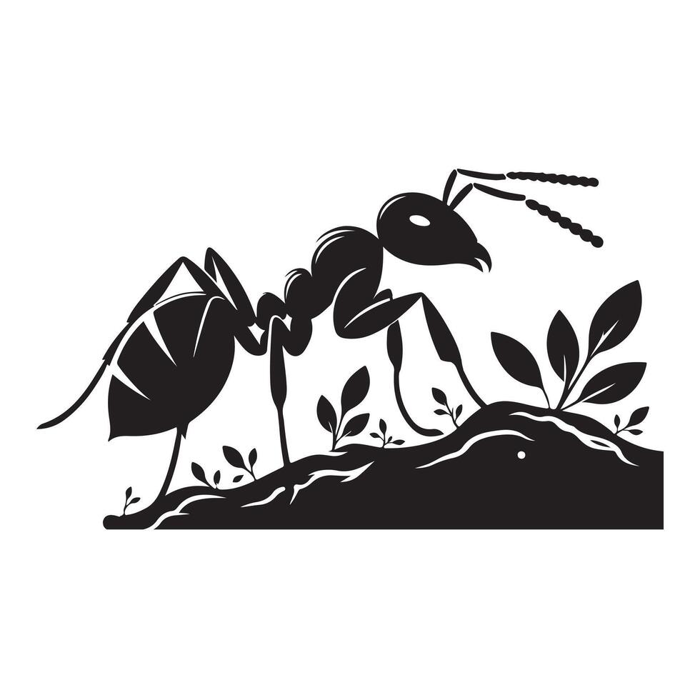 Ant black illustration design eps vector