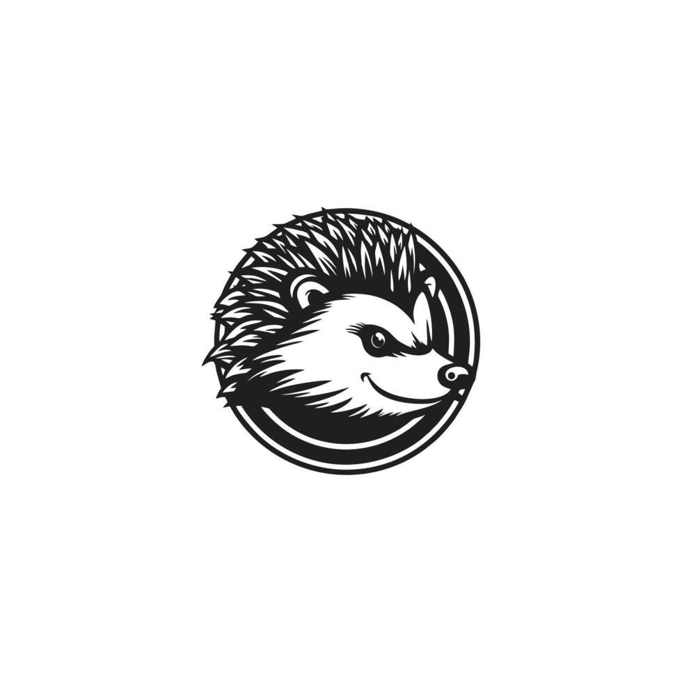 Hedgehog or porcupine logo design in format. vector