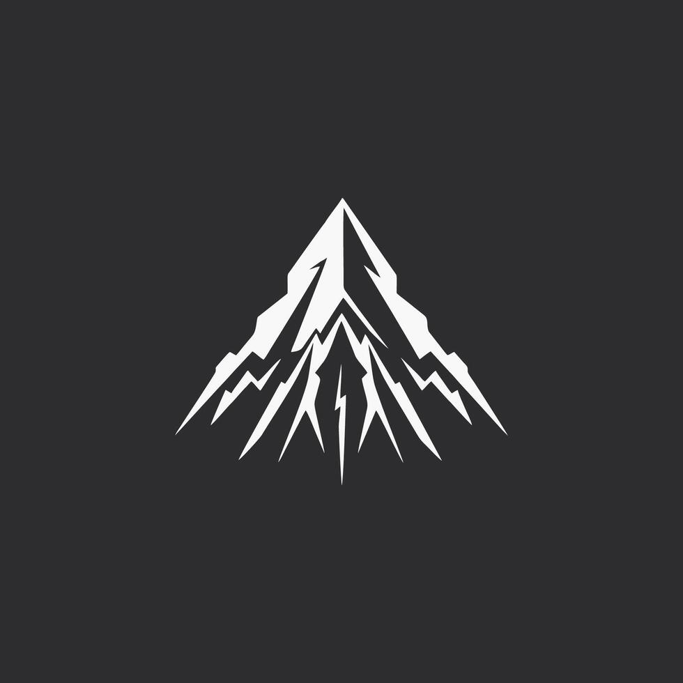 illustration art logo geometric ice peak rock mountain iceberg adventure ice peak vector