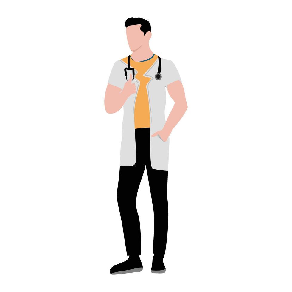 doctor man with stethoscope illustration vector