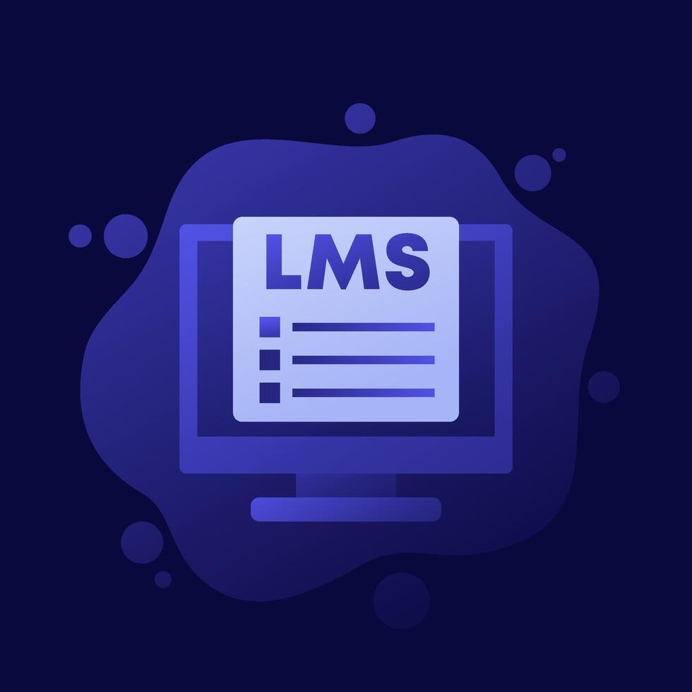 LMS icon, Learning Management System, design vector