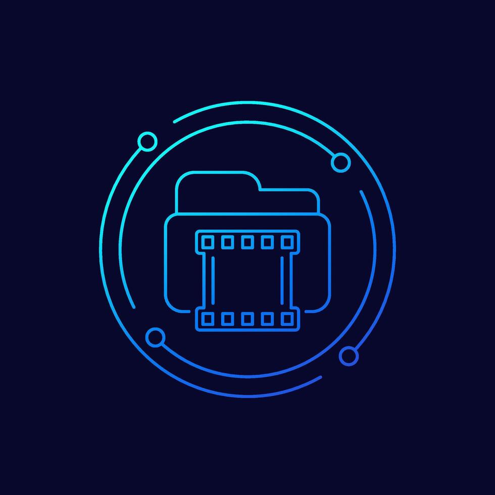 folder icon, linear design vector