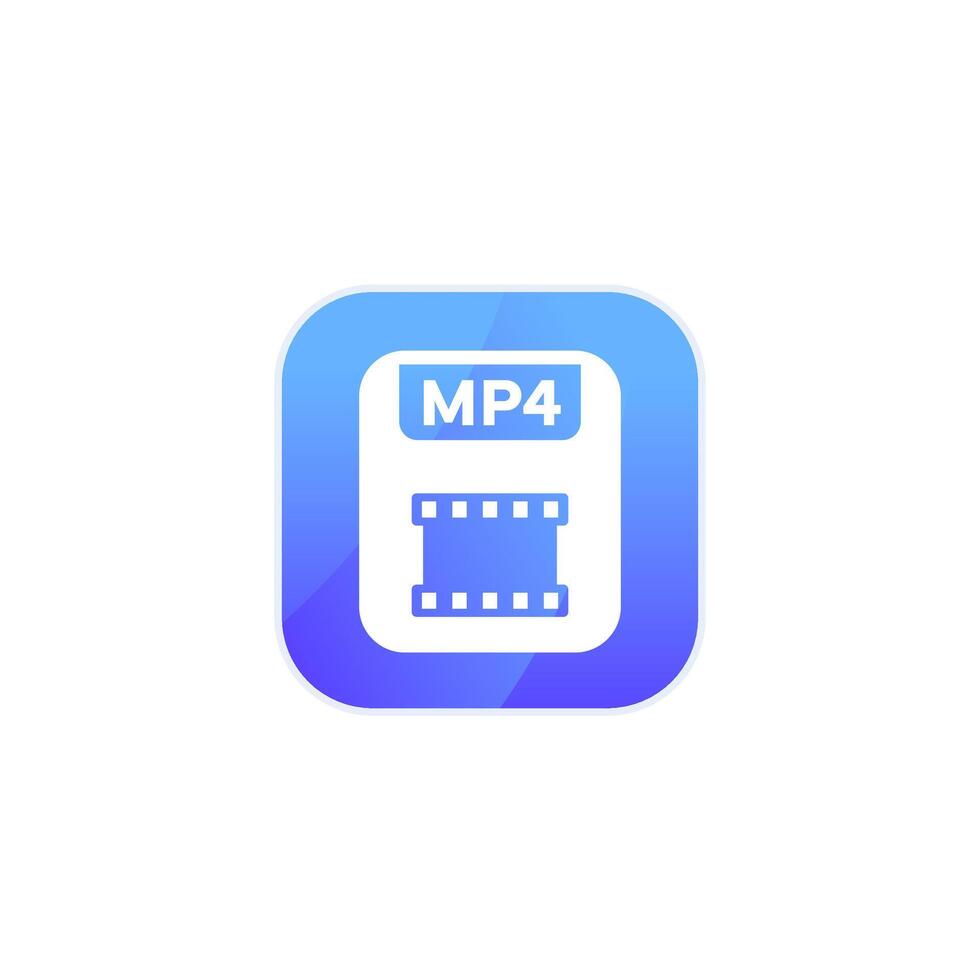 mp4 file icon for apps and web vector