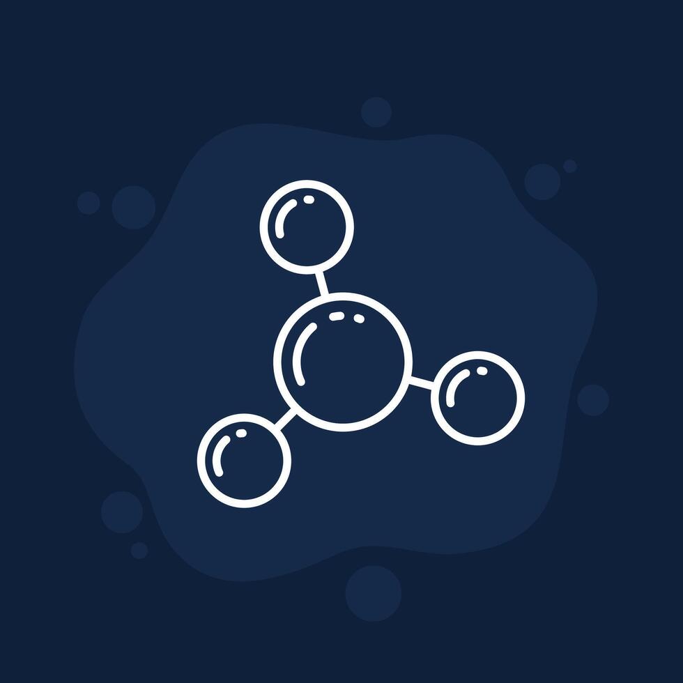 Ammonia, NH3 molecule line icon vector
