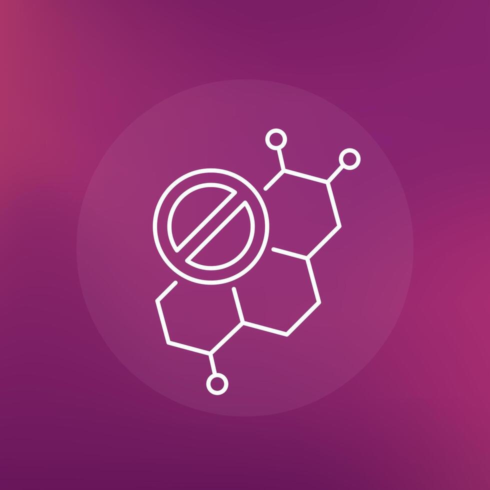 no hormones icon in line design vector