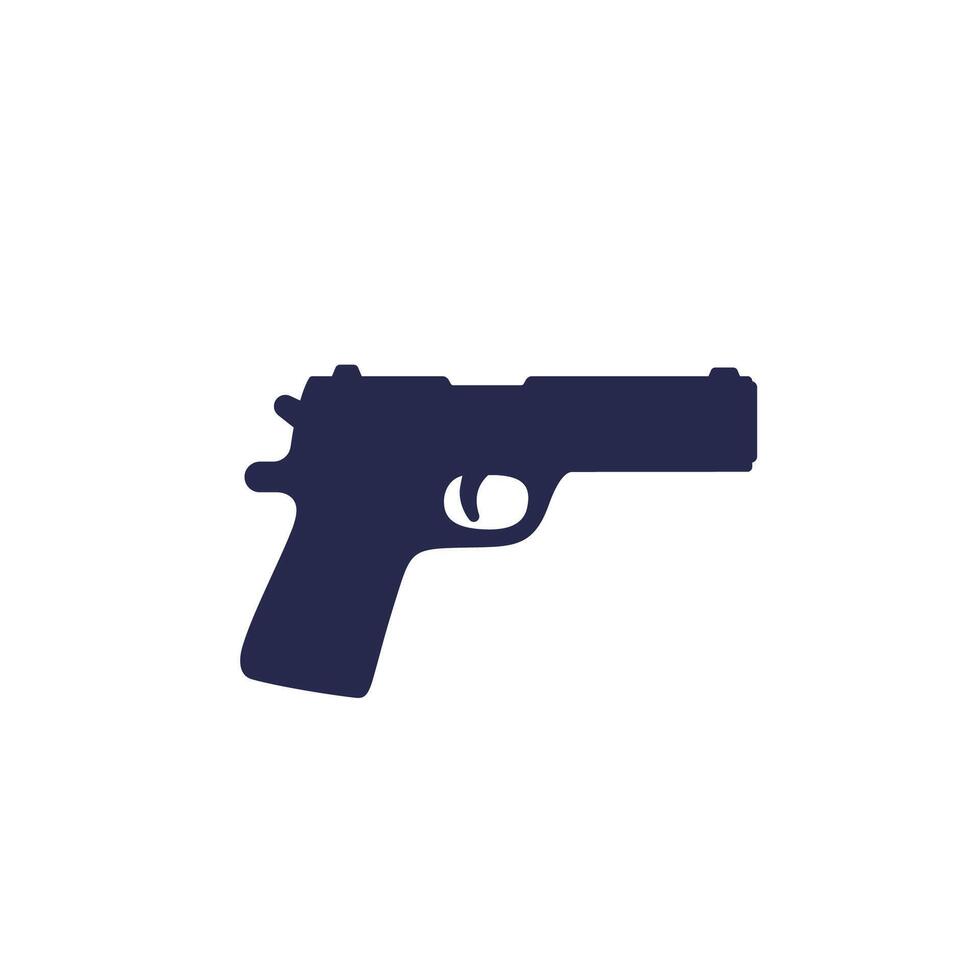 gun, pistol icon on white vector