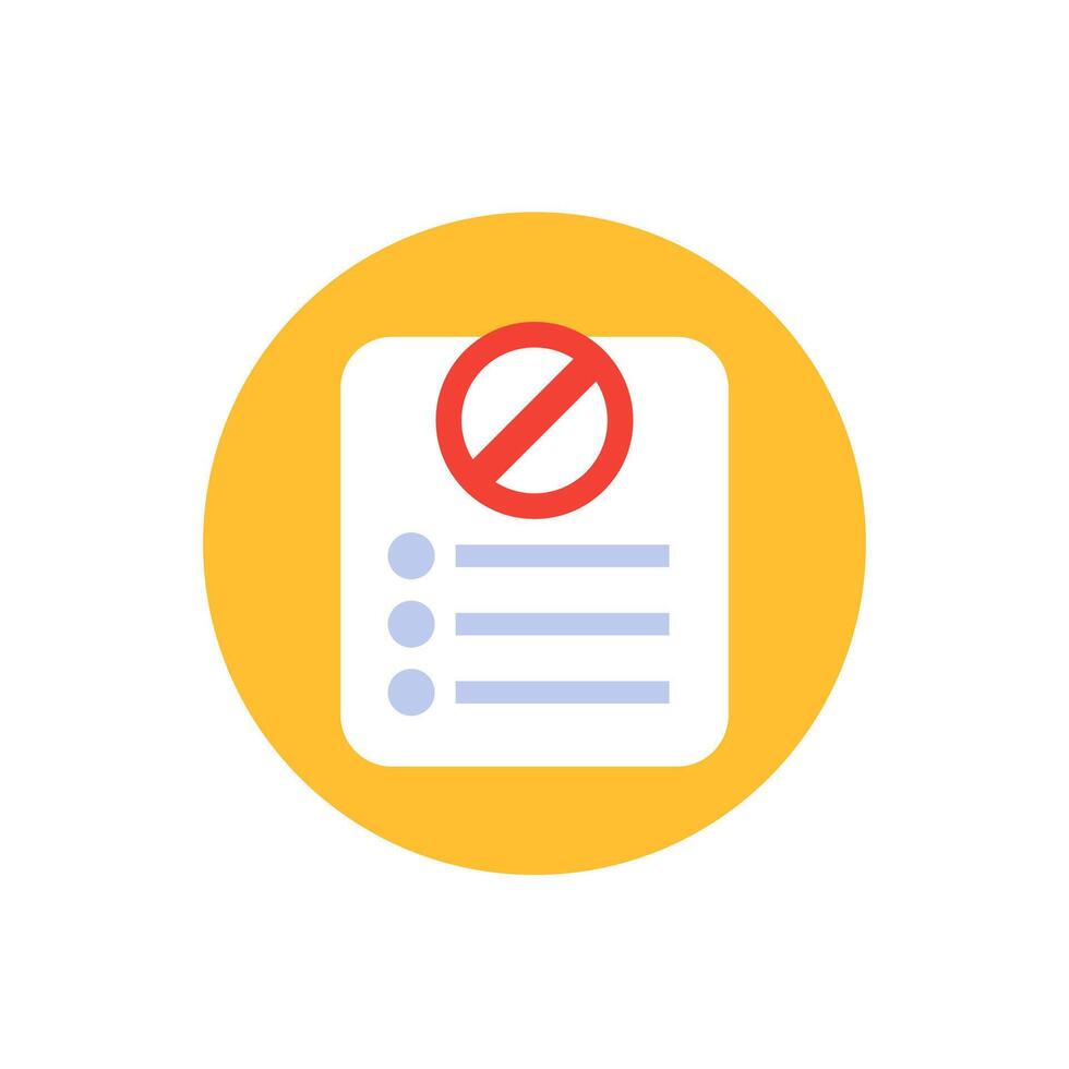 blacklist icon, flat design vector