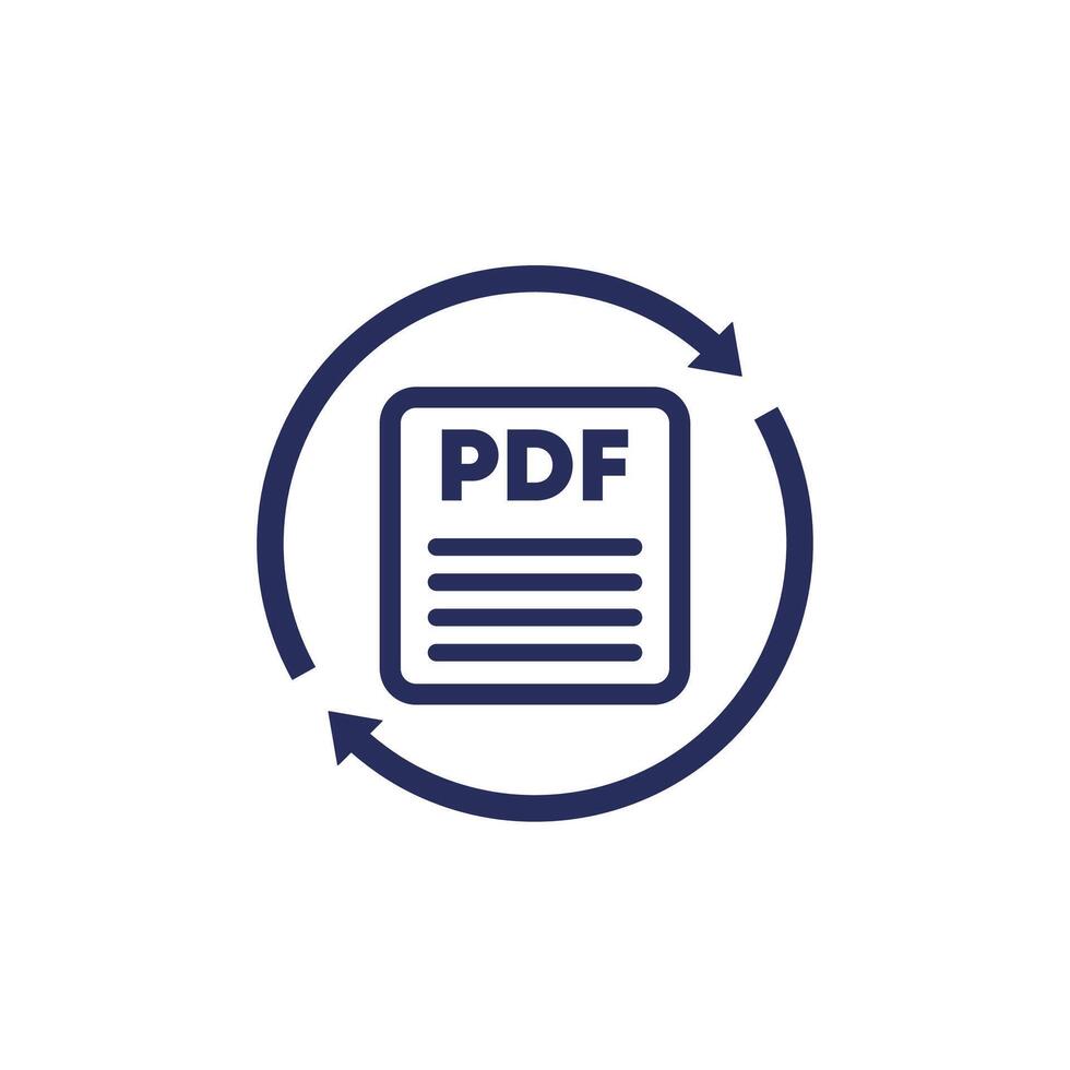 convert to PDF file icon on white vector
