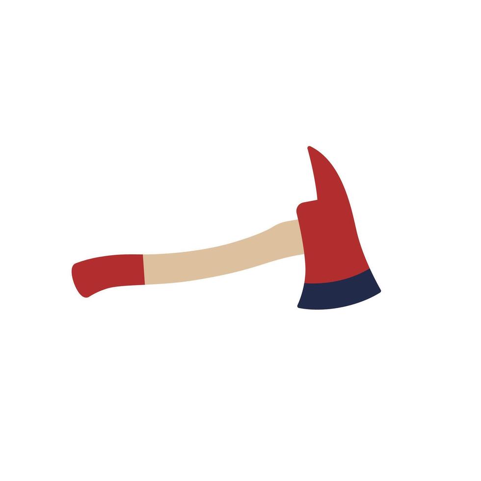 Axe of firefighter icon on white, flat vector