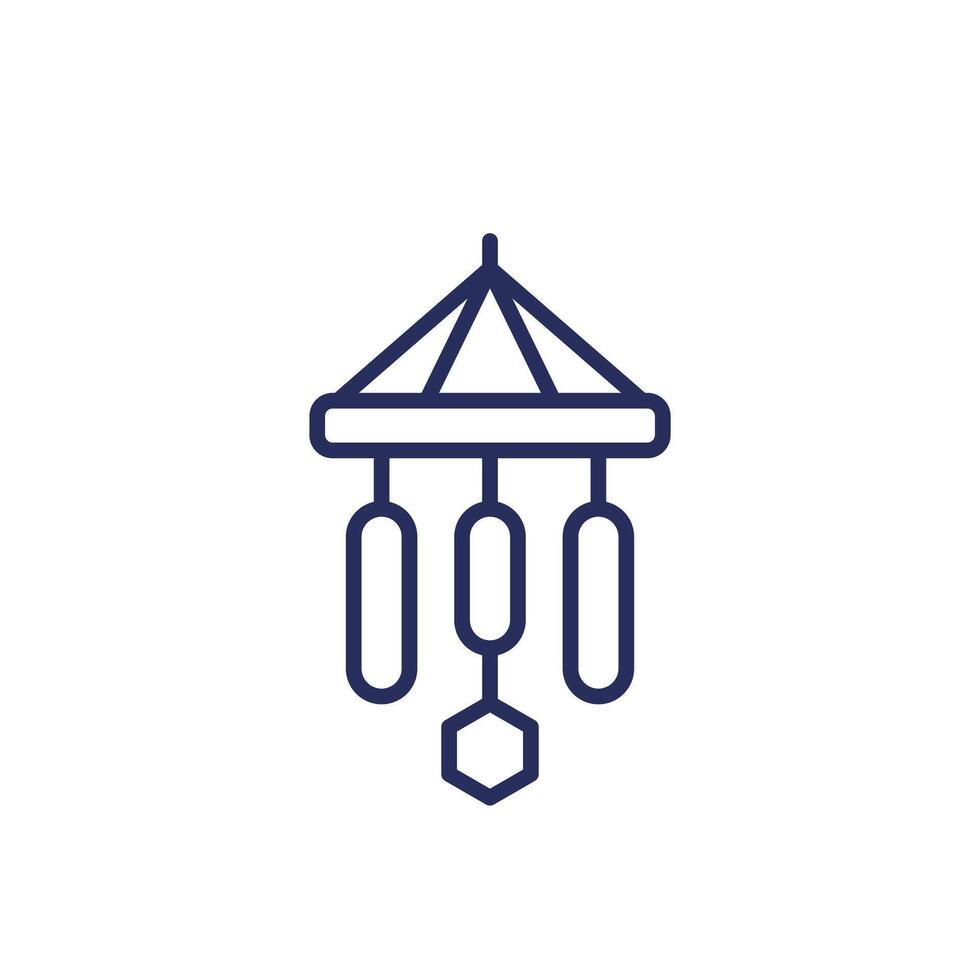 wind chimes line icon on white vector