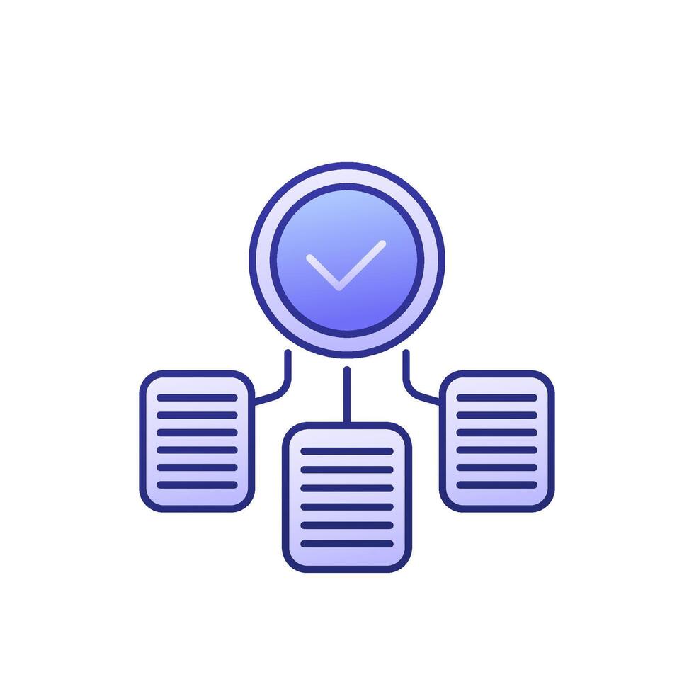 completed projects icon with outline vector