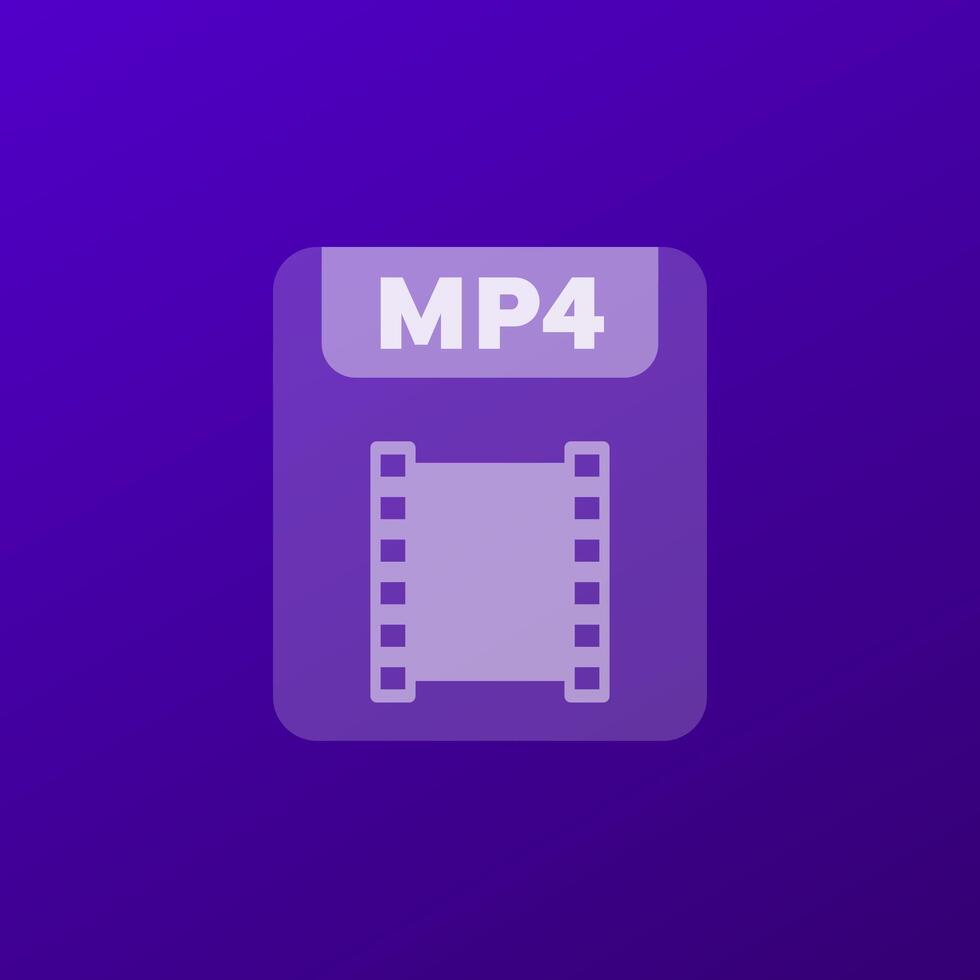 mp4 file icon, format, transparent design vector