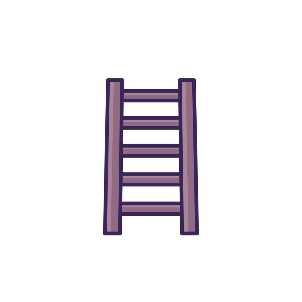ladder icon on white with outline vector