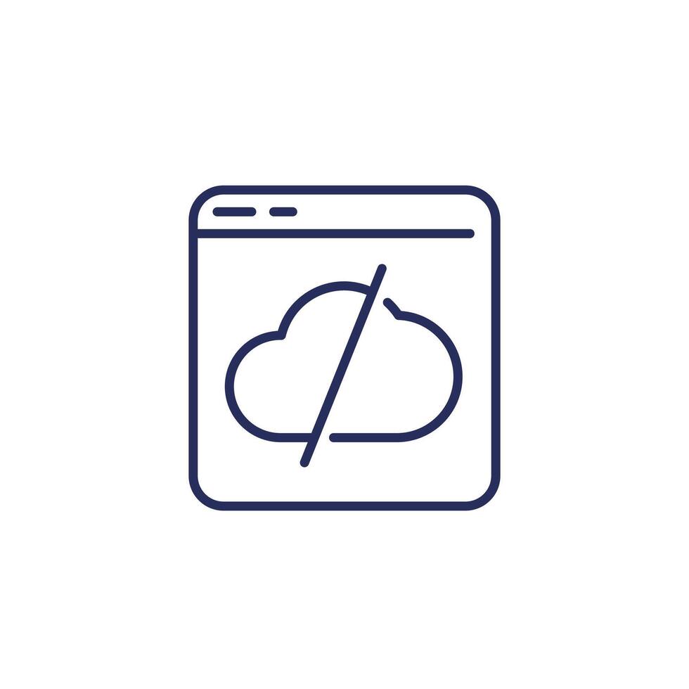 disconnect from a server line icon vector