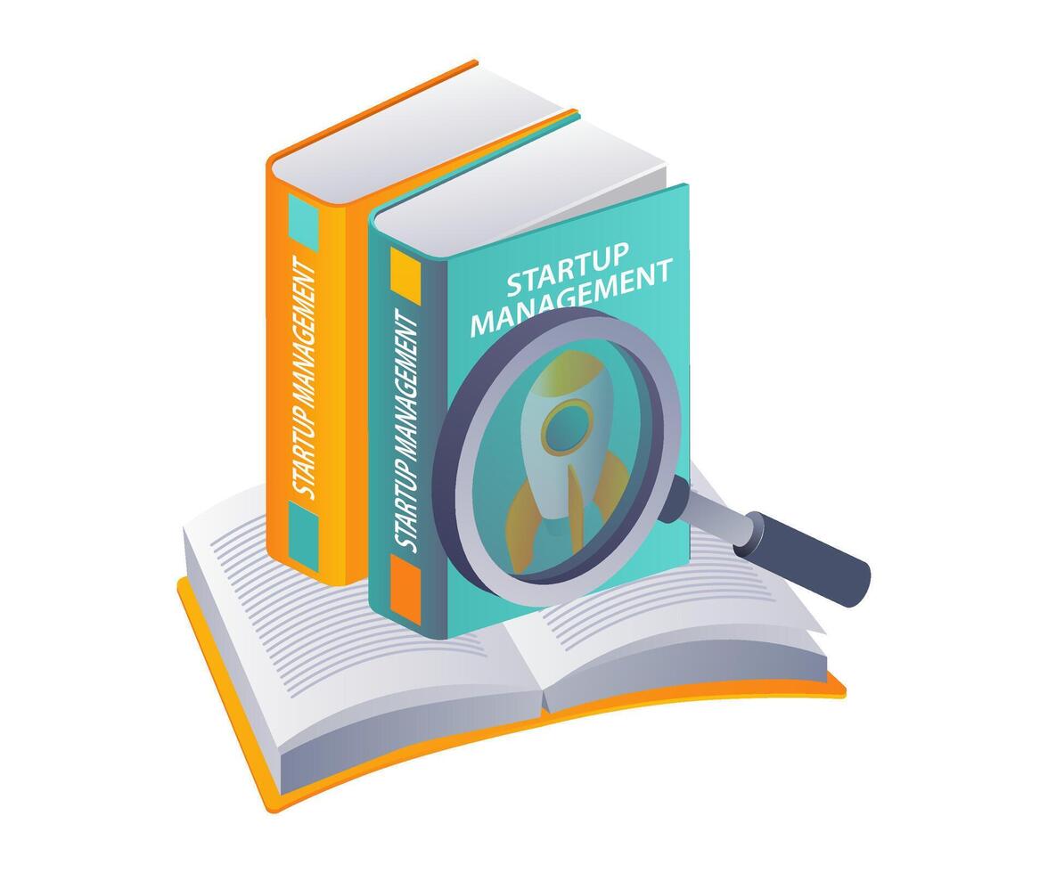 Startup Management Strategies book information vector