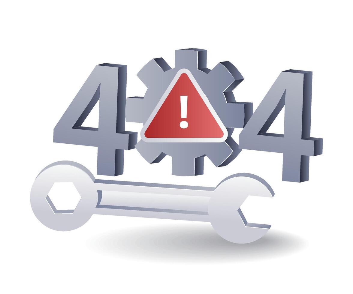 process of fixing error code 404 in internet technology vector